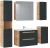 Szafka pod umywalkę 80 cm Aruba szary cosmos / dąb craft złoty