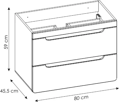 Szafka pod umywalkę 80 cm Aruba szary cosmos / dąb craft złoty