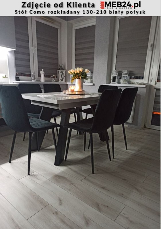 Stół Como rozkładany 130-210 biały połysk - zdjęcie od klienta