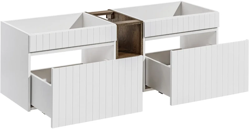 Zestaw mebli łazienkowych ICONIC WHITE A06 (szafka pod umywalkę ICONIC WHITE 82-60-D-1S i szafka dolna SANTA FE OAK 81-01-A)