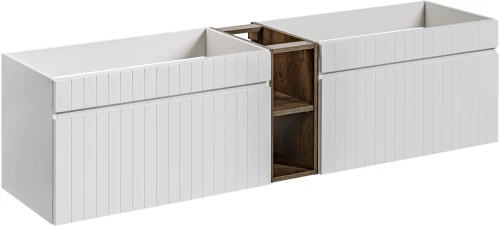 Zestaw mebli łazienkowych ICONIC WHITE A07 (szafka pod umywalkę ICONIC WHITE 82-80-D-1S i regał niski SANTA FE OAK 81-01-A)