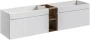 Zestaw mebli łazienkowych ICONIC WHITE A07 (szafka pod umywalkę ICONIC WHITE 82-80-D-1S i regał niski SANTA FE OAK 81-01-A)