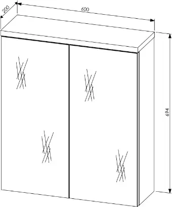 Szafka łazienkowa z lustrem 60 cm BALI biała