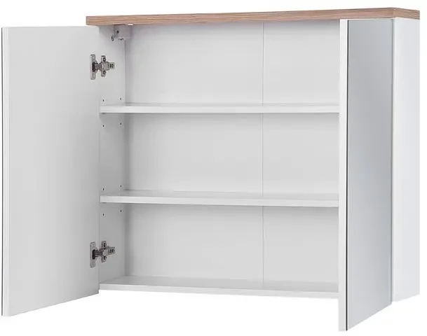 Szafka łazienkowa z lustrem 80 cm BALI biała
