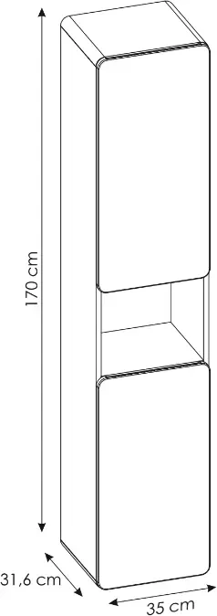 Szafka łazienkowa wysoka ARUBA 800 dąb craft złoty