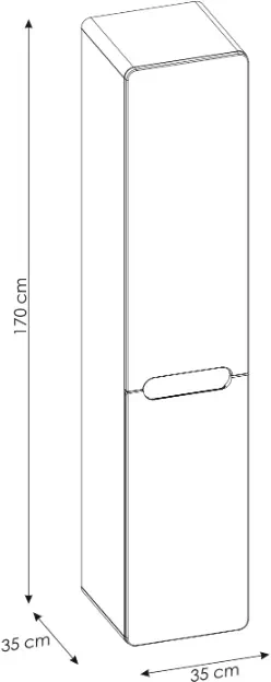 Szafka łazienkowa wysoka z koszem na pranie ARUBA dąb craft złoty