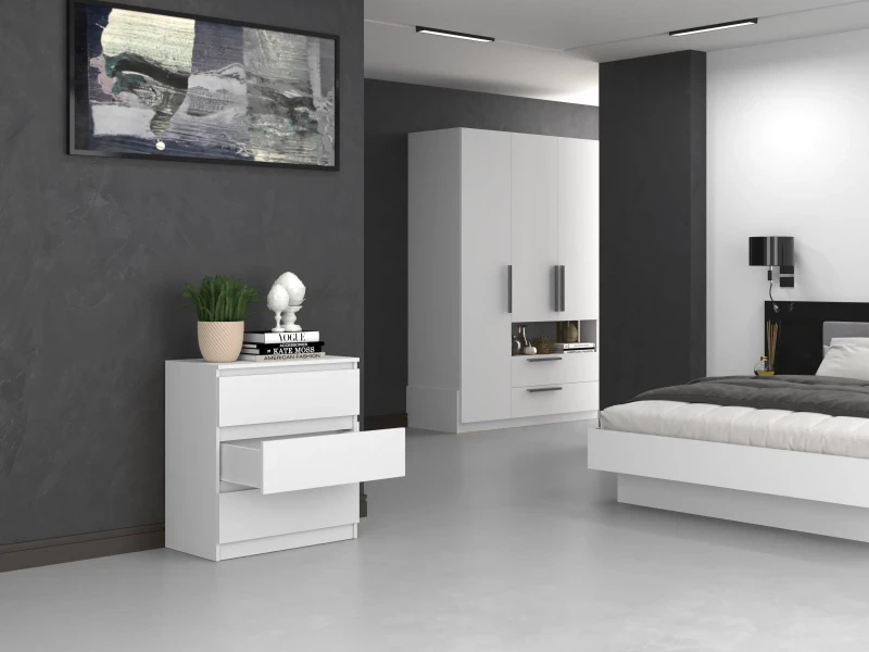 Komoda Malwina I 3 szuflady Biała