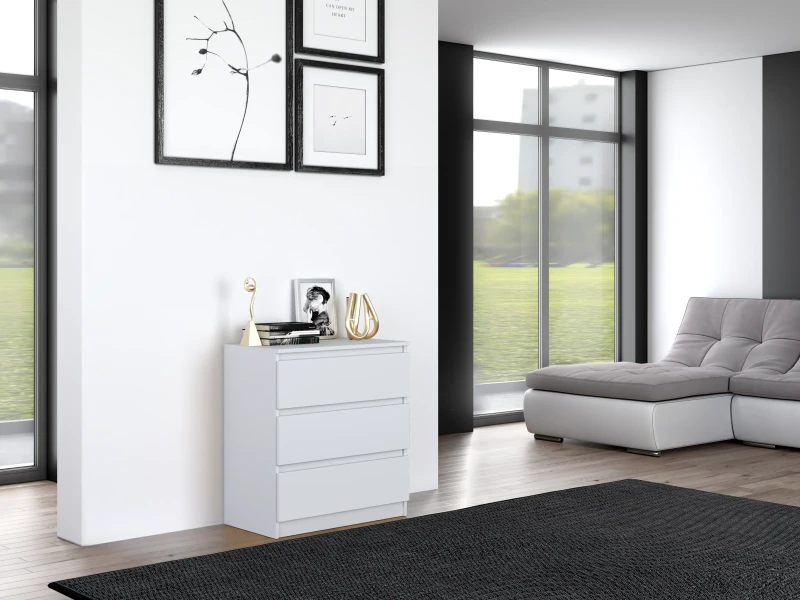 Komoda Malwina I 3 szuflady Biała