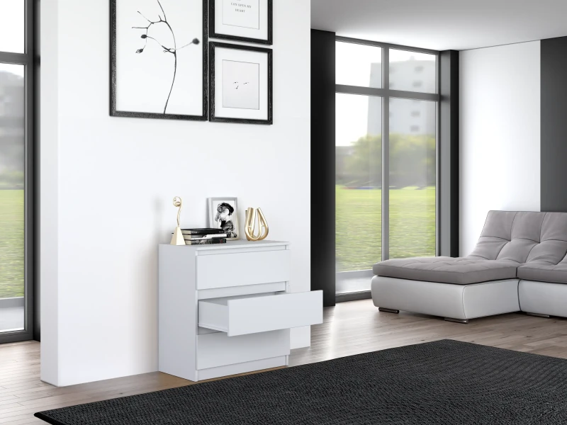 Komoda Malwina I 3 szuflady Biała