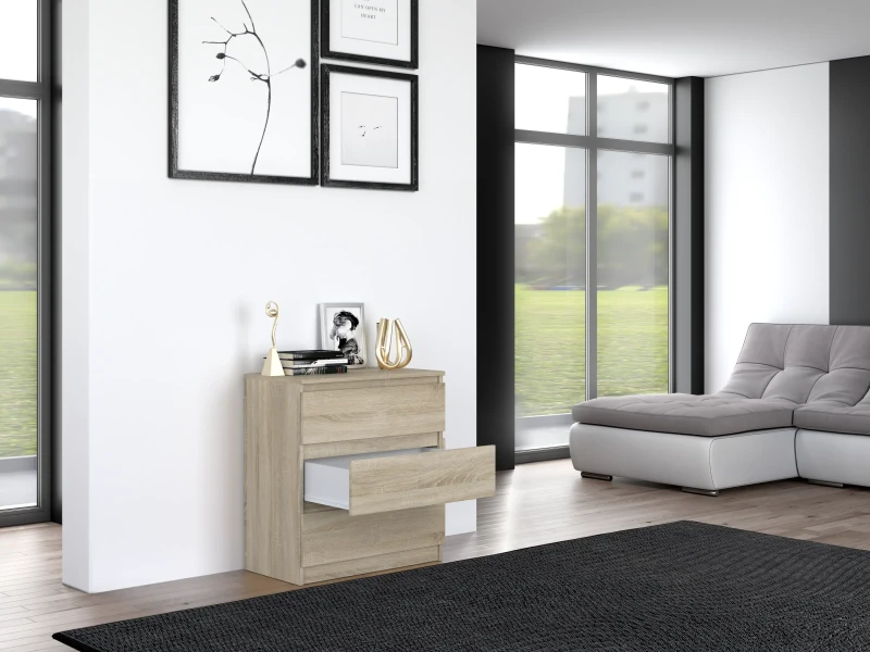 Komoda Malwina I 3 szuflady dąb sonoma