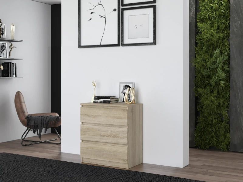 Komoda Malwina I 3 szuflady dąb sonoma