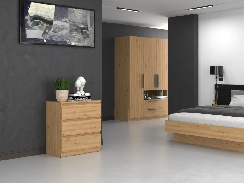 Komoda Malwina I 3 szuflady | Dąb Artisan