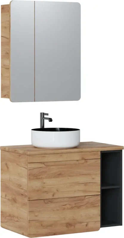 Szafka pod umywalkę nastawną 80 cm ARUBA dąb craft złoty