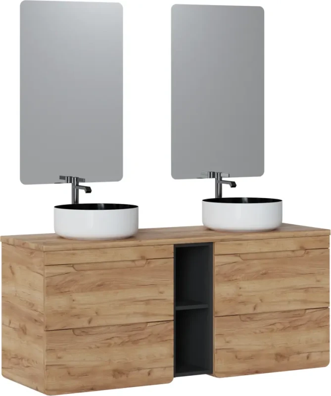 Szafka pod umywalkę nastawną 80 cm ARUBA dąb craft złoty