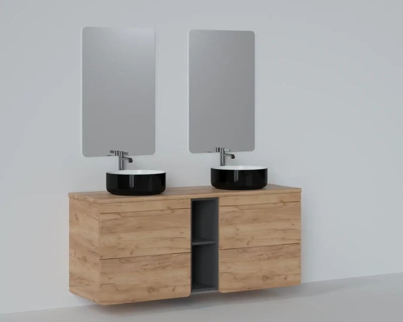 Szafka pod umywalkę nastawną 60 cm ARUBA dąb craft złoty