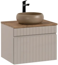 Zestaw mebli łazienkowych ICONIC CASHMERE szafka 60 cm z umywalką WIKI i blatem 60 cm