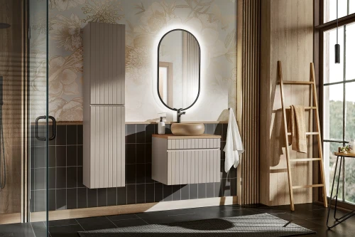 Zestaw mebli łazienkowych ICONIC CASHMERE A02 z szafką pod umywalkę 60 cm - 5 elementów