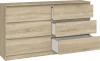 Komoda Malwina 6 szuflad 140cm dąb sonoma