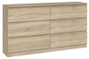 Komoda Malwina 6 szuflad 140cm dąb sonoma