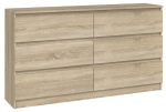 Komoda Malwina 6 szuflad 140cm dąb sonoma