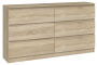 Komoda Malwina 6 szuflad 140cm dąb sonoma