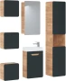 Szafka pod umywalkę 40 cm ARUBA 1D szary cosmos / dąb craft złoty