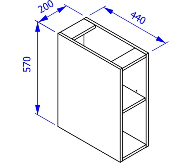 Szafka dolna otwarta 20 CM MONAKO GREY