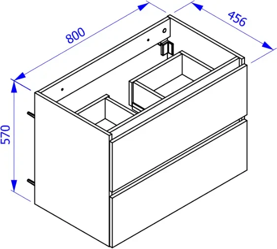 Szafka pod umywalkę 80 cm MONAKO dąb hamilton / szary diamentowy