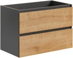 Szafka pod umywalkę 80 cm MONAKO dąb hamilton / szary diamentowy