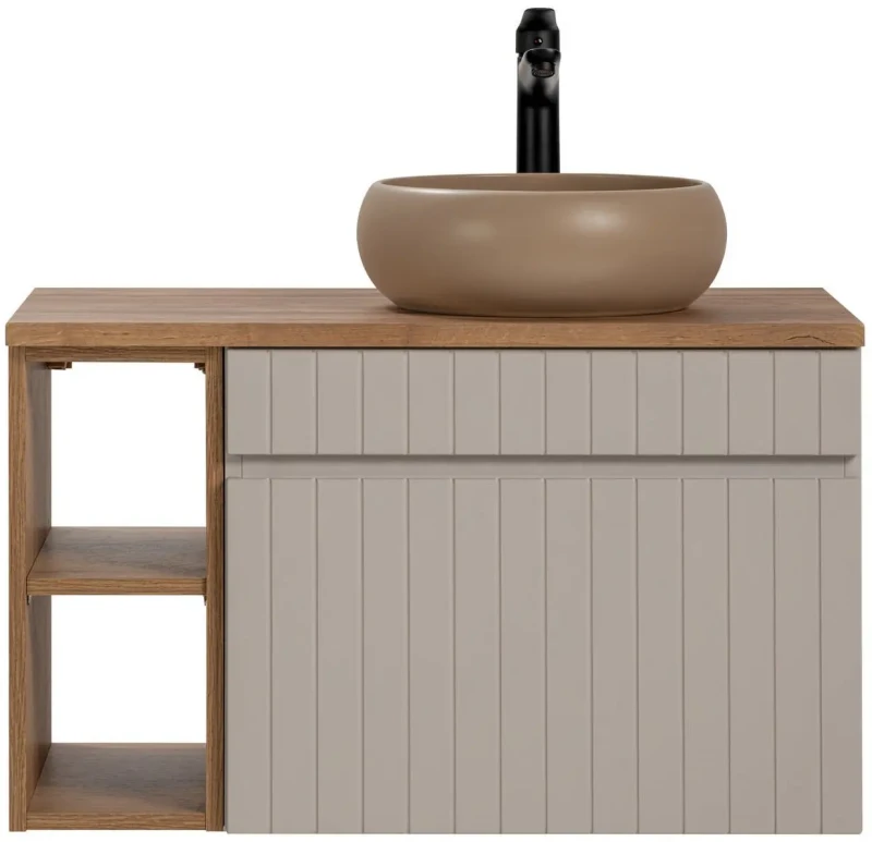 Zestaw mebli łazienkowych ICONIC WHITE z umywalką WIKI i blatem 80 cm - 4 elementy