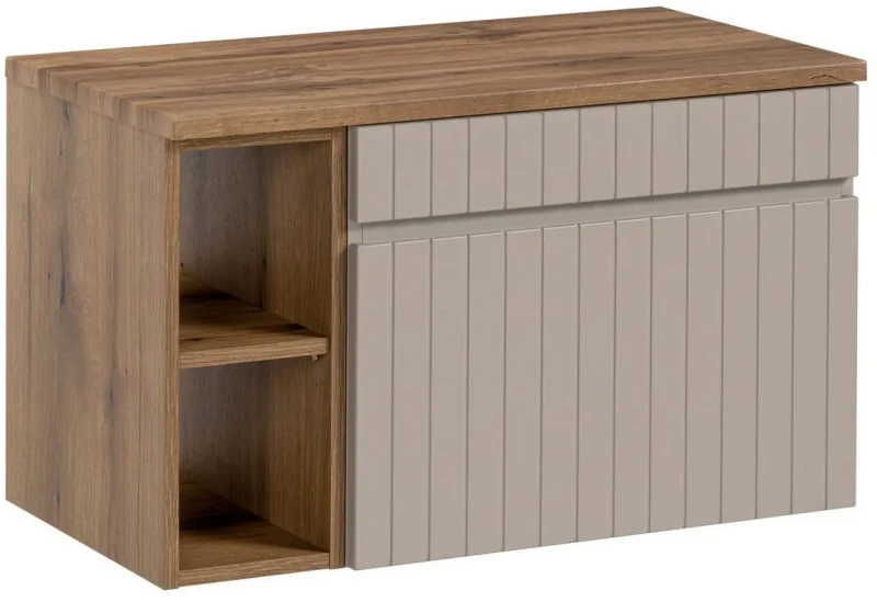 Zestaw mebli łazienkowych ICONIC WHITE (szafka pod umywalkę nadblatową ICONIC CASHMERE 82-60-D-1S)