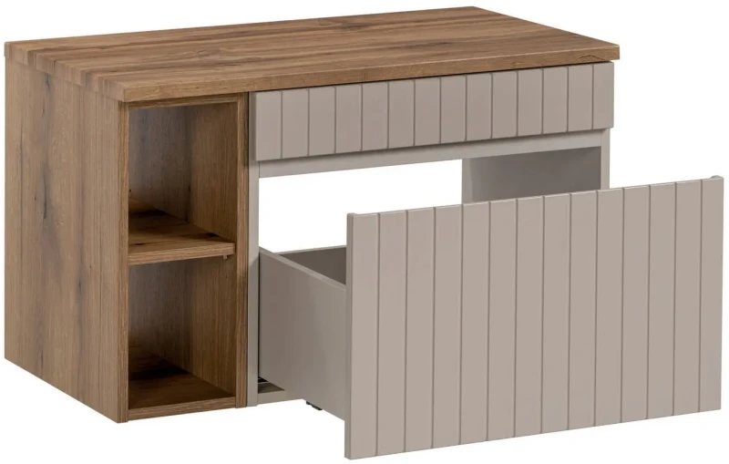 Zestaw mebli łazienkowych ICONIC WHITE (szafka pod umywalkę nadblatową ICONIC CASHMERE 82-60-D-1S)