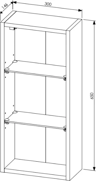 Regał łazienkowy górny LEONARDO dąb sherman