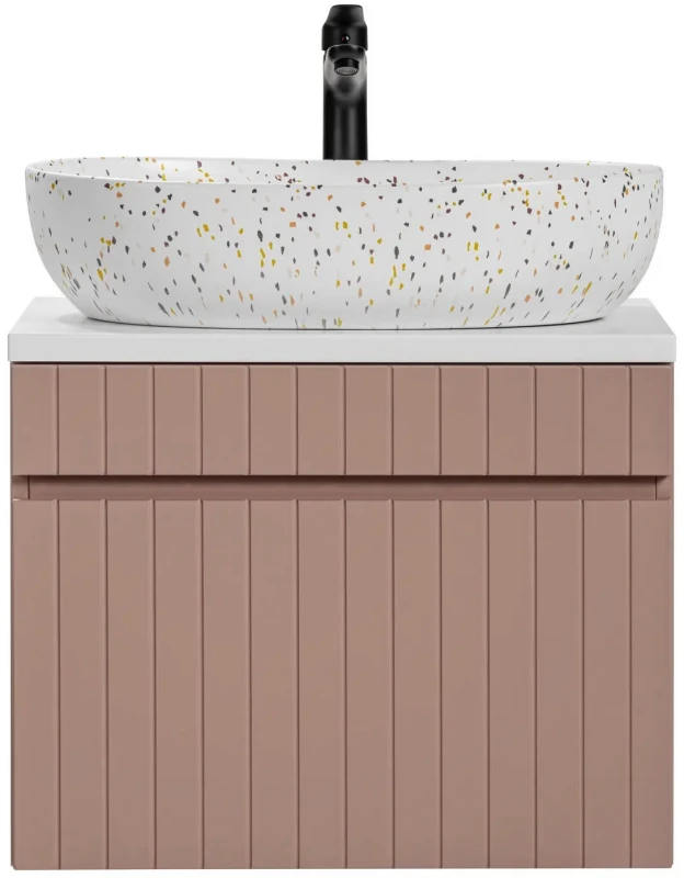 Szafka łazienkowa 60 cm ICONIC ROSE z umywalką LILI i blatem 60 cm