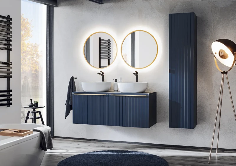 Szafka pod umywalkę nablatową 80 cm SANTA FE DEEP BLUE