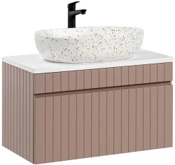 Zestaw mebli łazienkowych ICONIC ROSE szafka 80 cm z umywalką LILI i blatem 80 cm