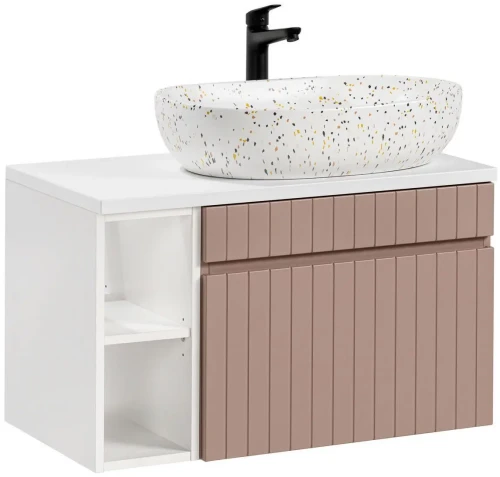 Zestaw mebli łazienkowych ICONIC ROSE z umywalką LILI i blatem 80 cm - 4 elementy