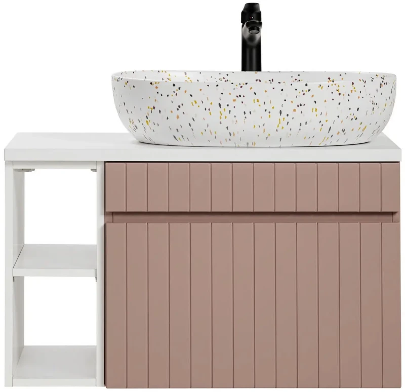 Zestaw mebli łazienkowych ICONIC ROSE z umywalką LILI i blatem 80 cm - 4 elementy