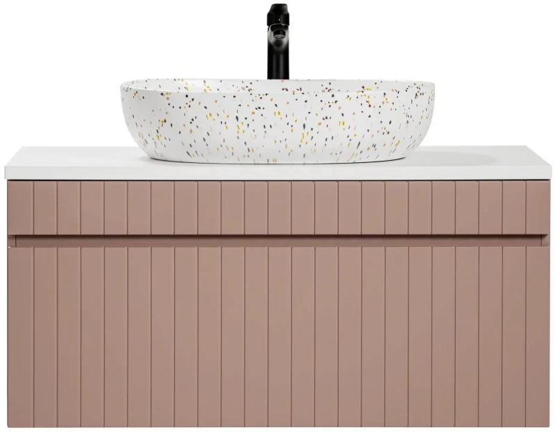 Szafka pod umywalkę 100 cm ICONIC ROSE z blatem 100 cm  (aranżacja)