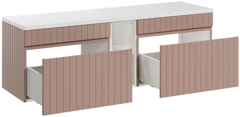 Zestaw mebli łazienkowych ICONIC CASHMERE z blatem 140 cm - 4 elementy