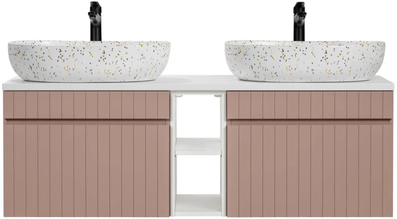 Zestaw mebli łazienkowych ICONIC CASHMERE (aranżacja z umywalkami UN-LILI-MW21)