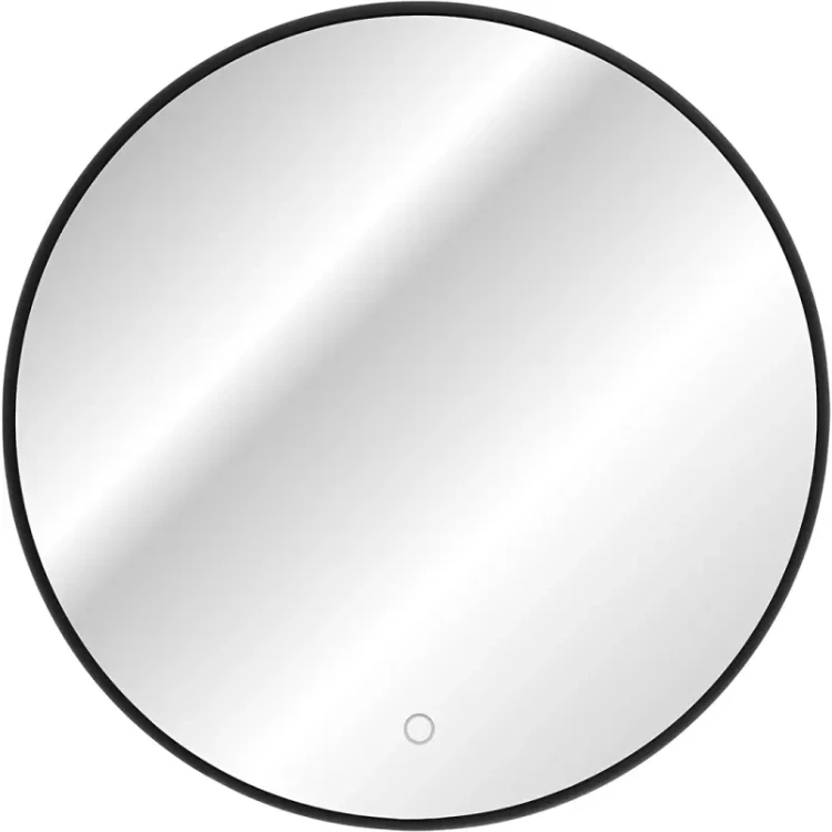 Lustro w czarnej ramie z oświetleniem LED 60 cm LUNA