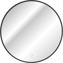 Lustro w czarnej ramie z oświetleniem LED 80 cm LUNA