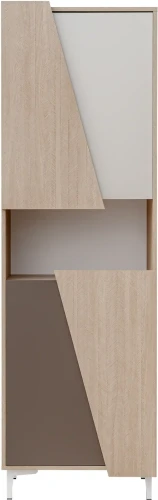 Witryna 4D Viste wysoka 60x189 cm jodełka scandi/trufla/toupe