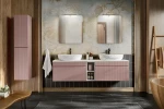 Zestaw mebli łazienkowych ICONIC ROSE A01 z szafką pod umywalkę 180 cm - 11 elementów