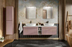 Zestaw mebli łazienkowych ICONIC ROSE A01 z szafką pod umywalkę 180 cm - 11 elementów