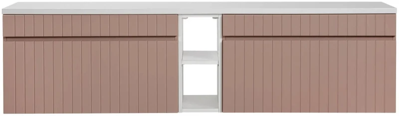 Zestaw mebli łazienkowych ICONIC ROSE (2x szafka pod umywalkę ICONIC ROSE 82-80-E-1S + regał dolny ICONIC WHITE 81-01-A + blat ICONIC WHITE 89-180-B)