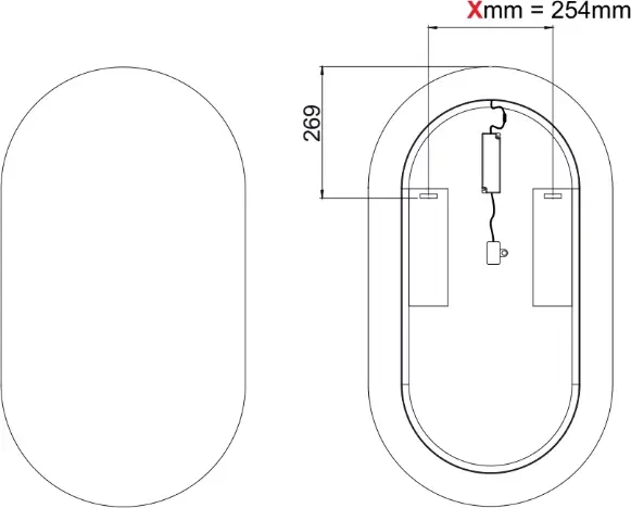 Lustro APOLLO LED złote