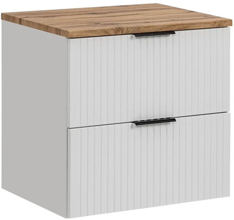 Szafka łazienkowa 60 cm ADEL WHITE z umywalką SMILE i blatem 60 cm