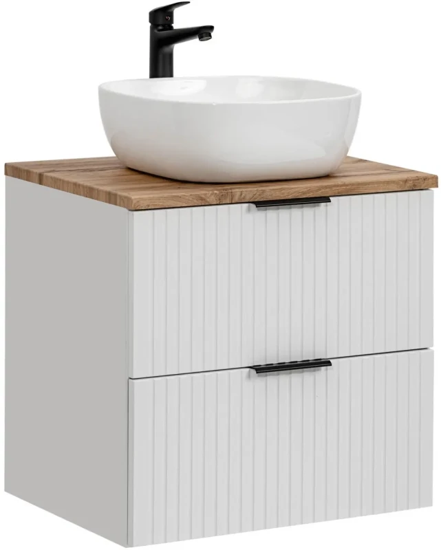 Szafka łazienkowa 60 cm ADEL WHITE z umywalką SMILE i blatem 60 cm